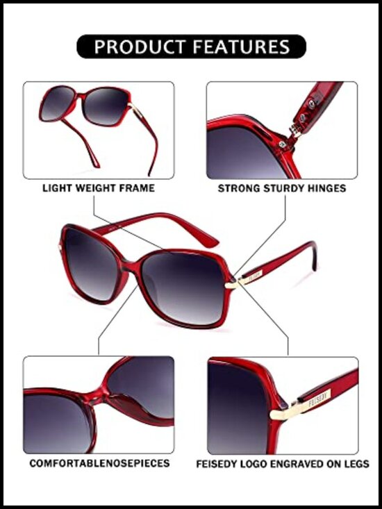 Vintage Square Polarized Sunglasses UV400 Protection Women Classic